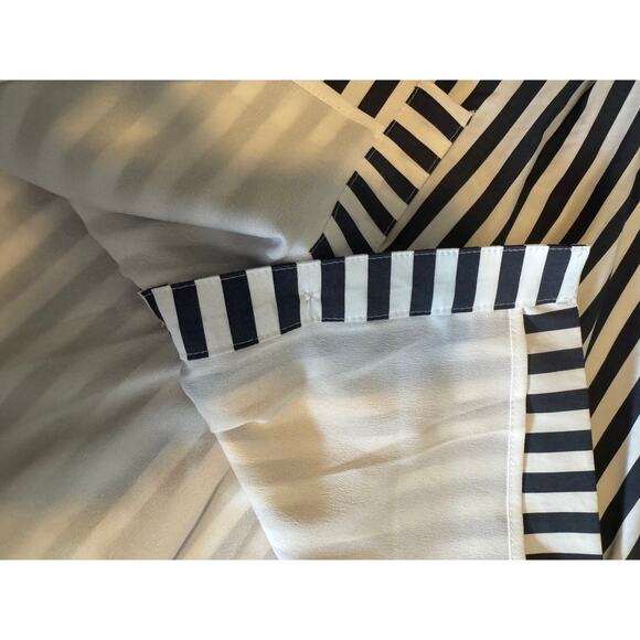 WHBM Long Sleeve Poplin Shirt Dress, French Navy Stripe, Size 8 - Picture 10 of 12